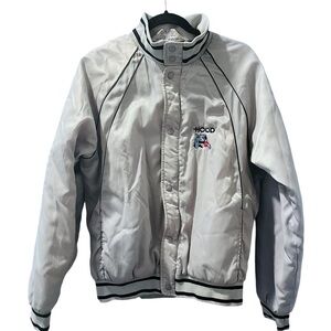 Rainbow Sportswear Vintage 80's HOOD Emboidered Bomber Jacket Size Large Nylon